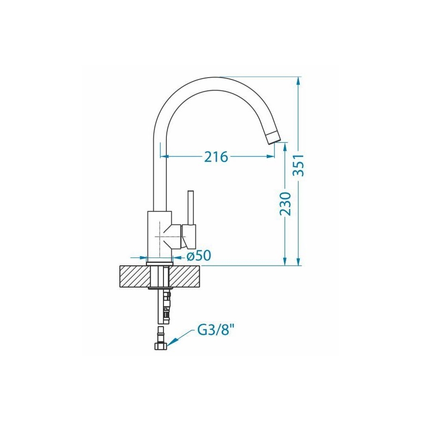 ALVEUS 1129036 - Kuhinjska slavina ROXA 35,1 cm granit/bež