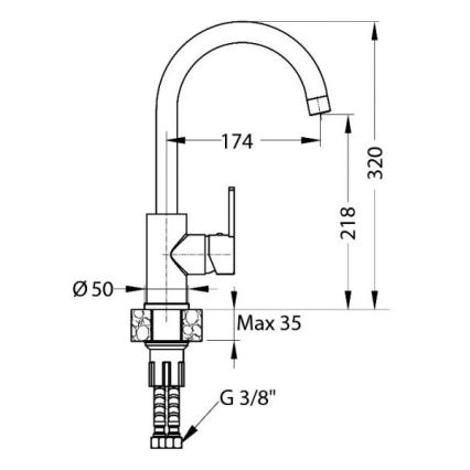 ALVEUS 1129054 - Baterija za sudoperu TONIA 34 cm granit/bež
