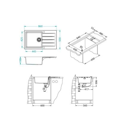 ALVEUS 1132029 - Kuhinjski sudoper CADIT 86x50 cm granit/bež