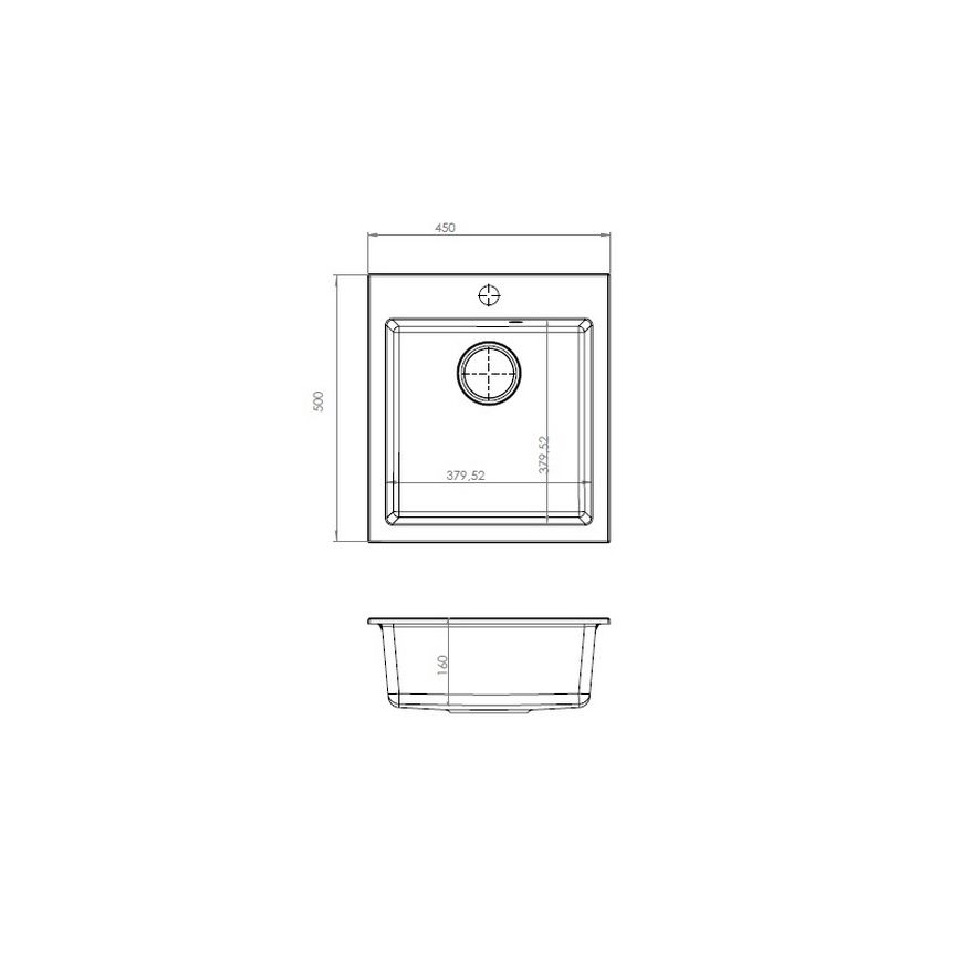 ALVEUS 1133432 - Kuhinjski sudoper CORTINA 50x45 cm granit/crna