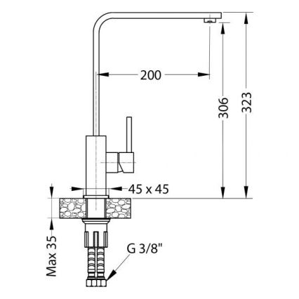 ALVEUS 1136743 - Slavina za sudoperu AFRA 32,3 cm granit/bež