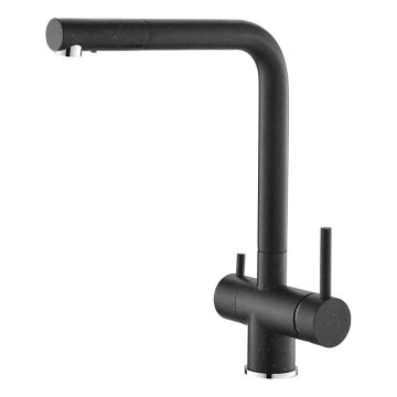 ALVEUS 1139808 - Kuhinjska slavina AGUILA 33,3 cm granit/crna