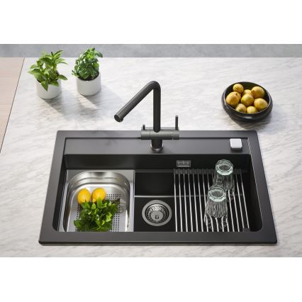 ALVEUS 1139808 - Kuhinjska slavina AGUILA 33,3 cm granit/crna