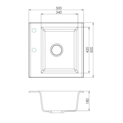 ALVEUS 1149111 - Kuhinjski sudoper GEM 50x50 cm granit/bež