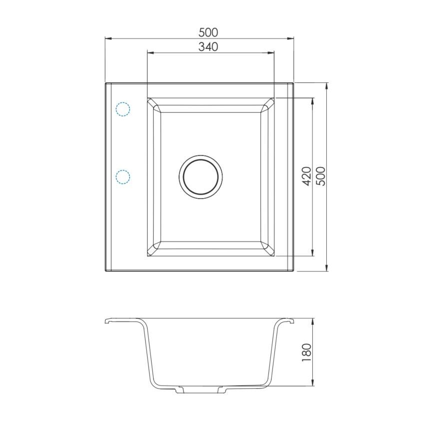 ALVEUS 1149111 - Kuhinjski sudoper GEM 50x50 cm granit/bež