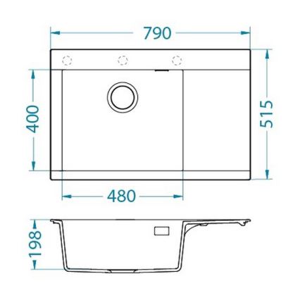 ALVEUS 1149501 - Kuhinjski sudoper PURE 79x51,5 cm granit/braon