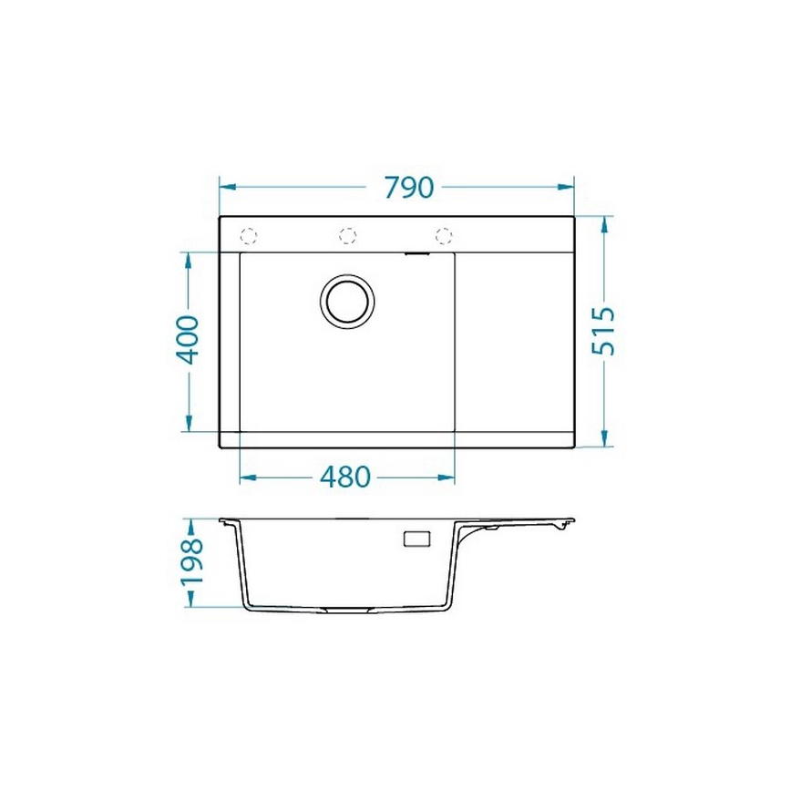 ALVEUS 1149504 - Kuhinjski sudoper PURE 79x51,5 cm granit/crna