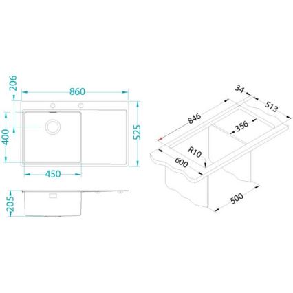 ALVEUS 1149518 - Kuhinjski sudoper PURE 86x52,5 cm nerđajući čelik