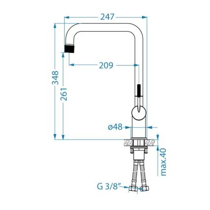 ALVEUS 1150762 - Slavina za sudoperu FLORA 34,8 cm zlatna