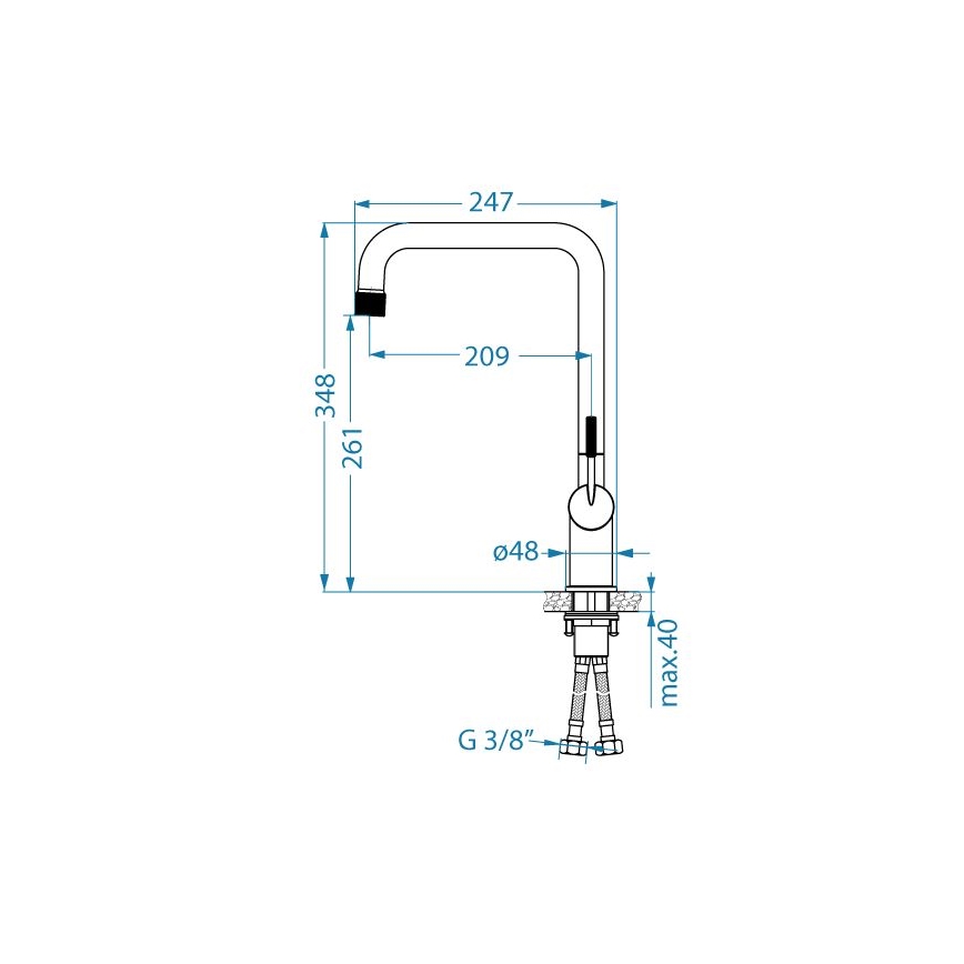 ALVEUS 1150762 - Slavina za sudoperu FLORA 34,8 cm zlatna