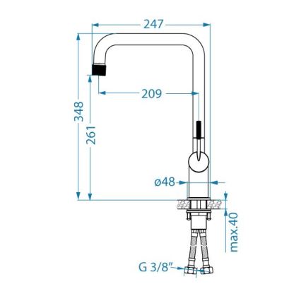ALVEUS 1150763 - Kuhinjska slavina FLORA 34,8 cm, bakrena