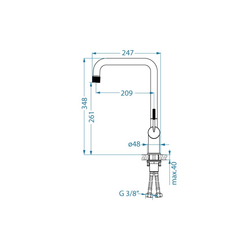 ALVEUS 1150763 - Kuhinjska slavina FLORA 34,8 cm, bakrena