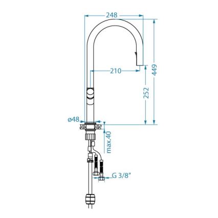 ALVEUS 1150776 - Kuhinjska baterija SWAN 44,9 cm zlatna