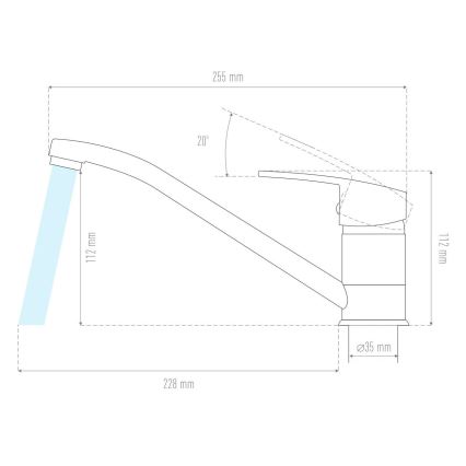 ALVEUS 1150800 - Slavina za sudoperu CLARA 13,5 cm granit/crna