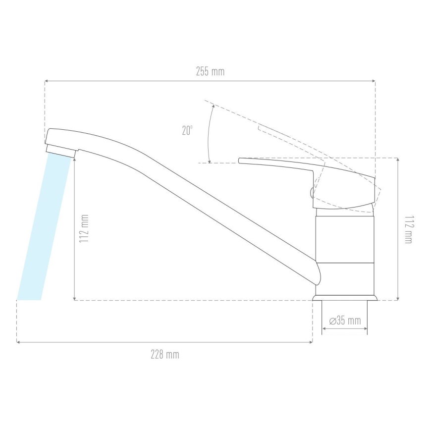 ALVEUS 1150800 - Slavina za sudoperu CLARA 13,5 cm granit/crna