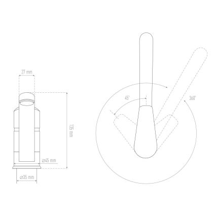 ALVEUS 1150800 - Slavina za sudoperu CLARA 13,5 cm granit/crna