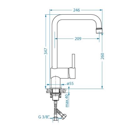 ALVEUS 1150925 - Slavina za sudoperu STELLA 34,7 cm crna