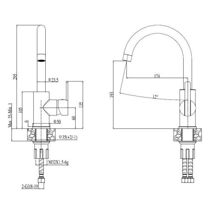 ALVEUS SET0026 - Kuhinjski sudoper LINE 79x50 cm + slavina za sudoper TONIA 29,5 cm satinirani/sjajni hrom