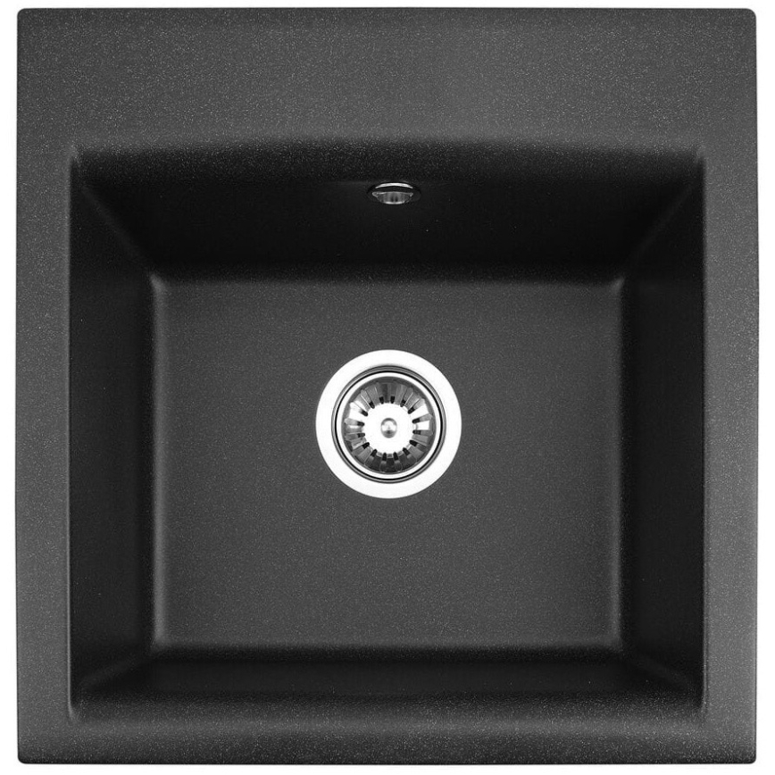 ALVEUS SETA23193 - Kuhinjski sudoper ATROX 50x50 cm + kuhinjska slavina sa fleksibilnim izlivom MINTAS 34 cm granit/mat crna