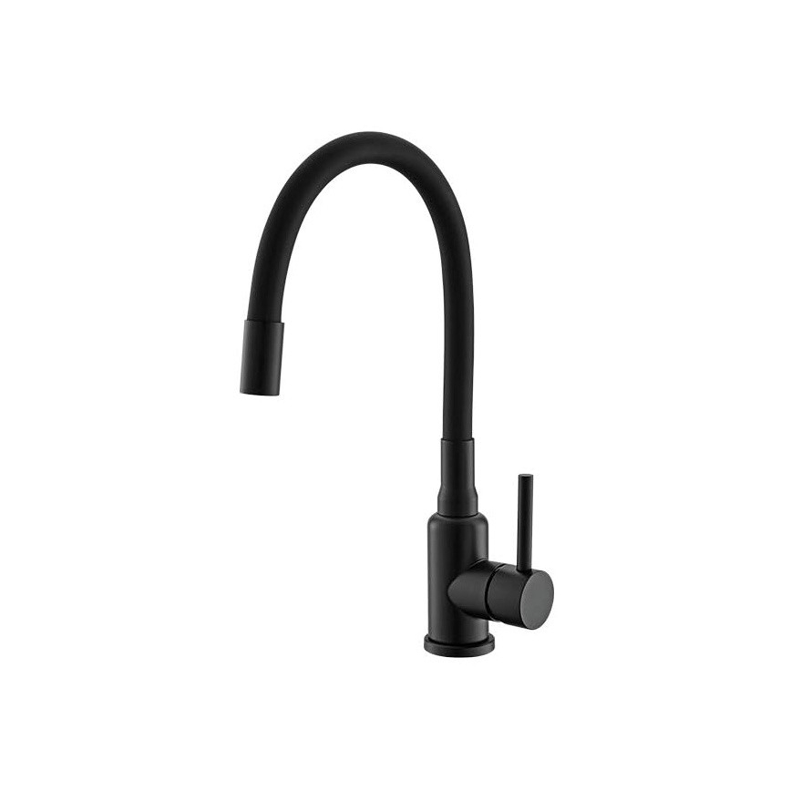 ALVEUS SETA23193 - Kuhinjski sudoper ATROX 50x50 cm + kuhinjska slavina sa fleksibilnim izlivom MINTAS 34 cm granit/mat crna