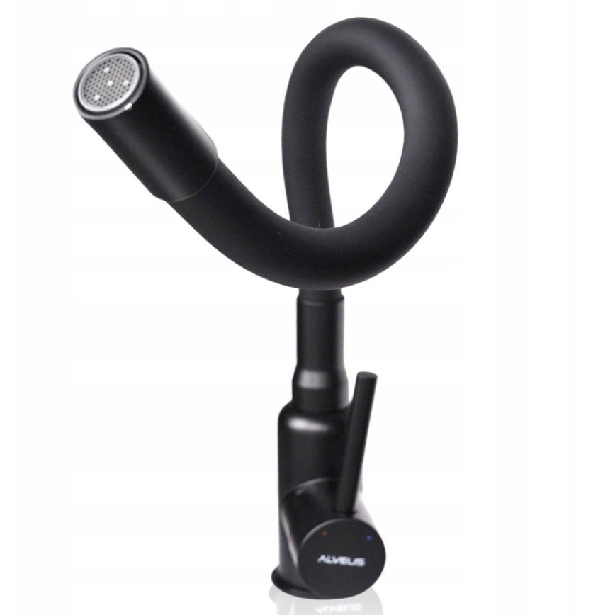 ALVEUS SETA23193 - Kuhinjski sudoper ATROX 50x50 cm + kuhinjska slavina sa fleksibilnim izlivom MINTAS 34 cm granit/mat crna