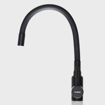 ALVEUS SETA23231 - Kuhinjski sudoper CADIT 79x50 cm + kuhinjska slavina sa fleksibilnim izlivom MINTAS 34 cm granit/mat crna