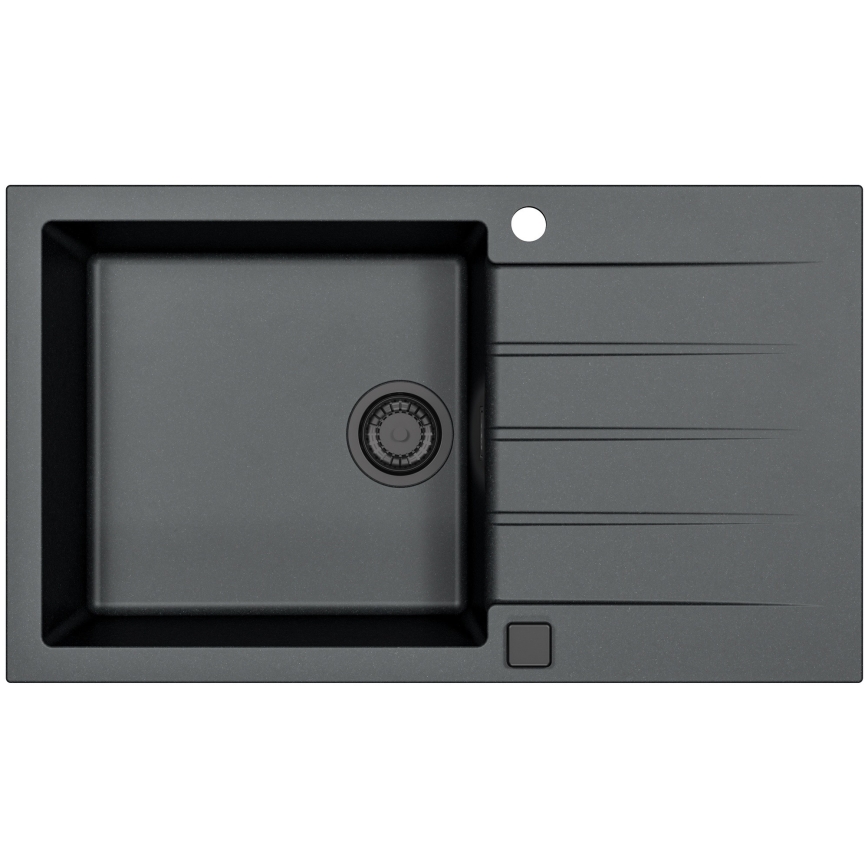 ALVEUS SETA23232 - Kuhinjska sudopera CADIT 86x50 cm + sudoperska baterija sa fleksibilnim vratom MINTAS 34 cm granit/mat crna