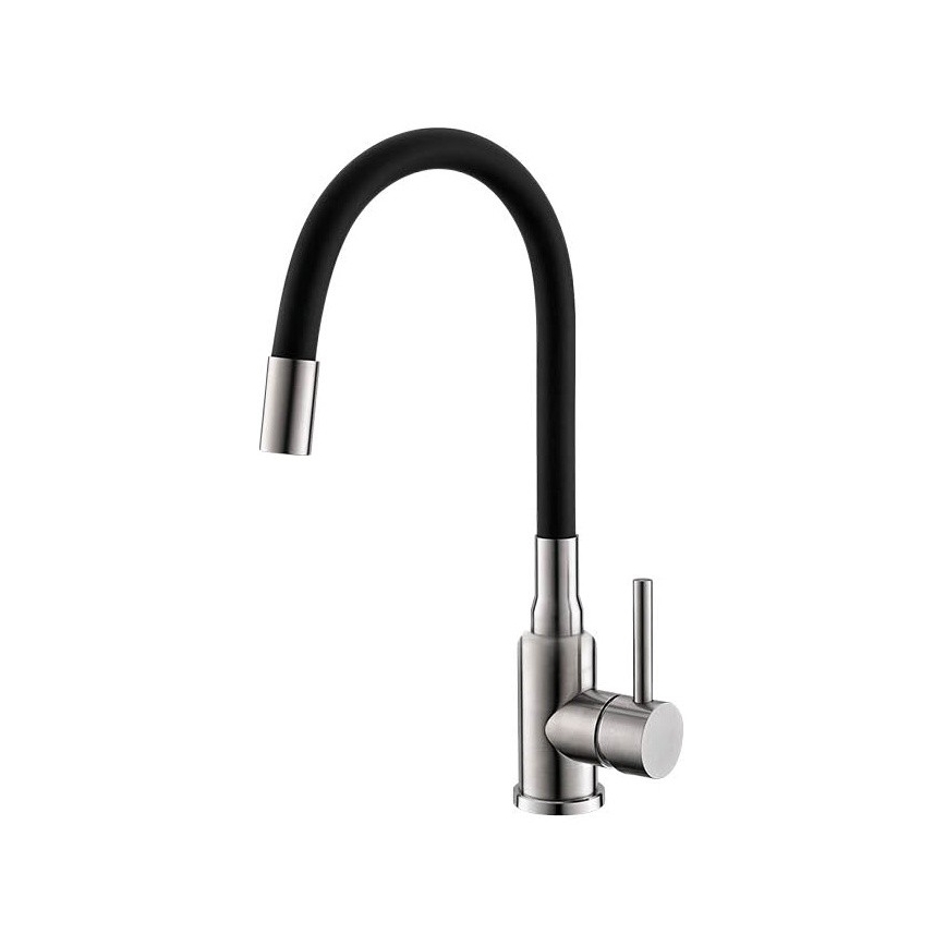 ALVEUS SETA24019 - Kuhinjski sudoper CLASSIC 80x60 cm + kuhinjska slavina sa fleksibilnim vratom MINTAS 34 cm nerđajući čelik/crna