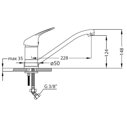 ALVEUS SETA259 - Kuhinjski sudoper BASIC 78x43,5 cm + kuhinjska slavina RIVIERA 14,8 cm satinski/sjajni hrom