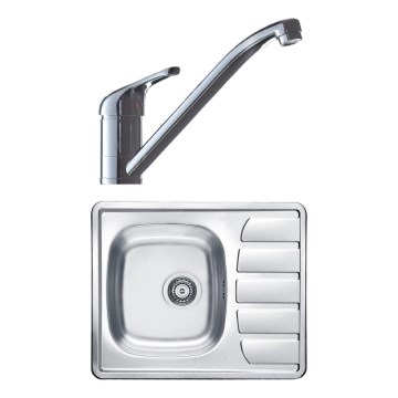 ALVEUS SETA265 - Kuhinjska sudopera ZOOM 61,5x50 cm + slavina za sudoperu RIVIERA 14,8 cm satinirani/sjajni hrom