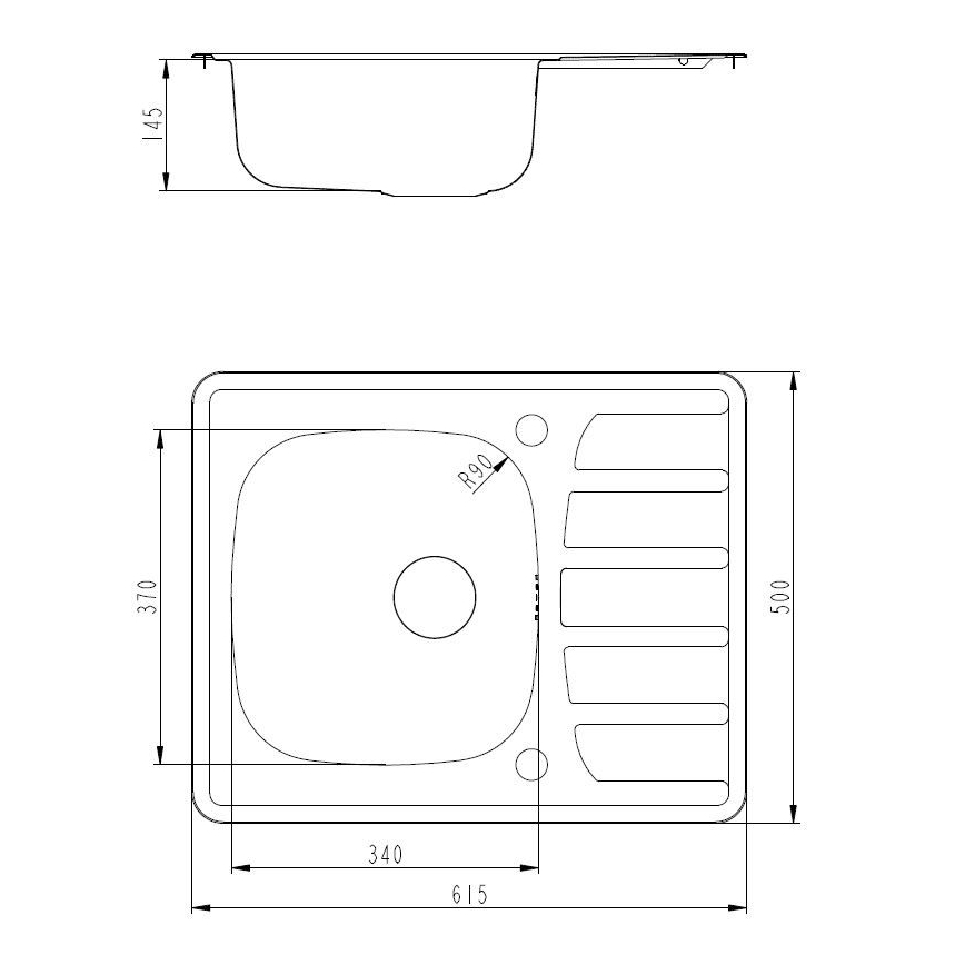 ALVEUS SETA265 - Kuhinjska sudopera ZOOM 61,5x50 cm + slavina za sudoperu RIVIERA 14,8 cm satinirani/sjajni hrom