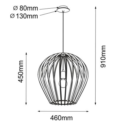 Amplex - luster na sajli 1xE27/20W/230V bež