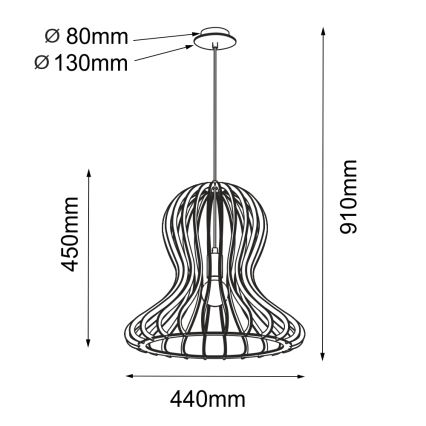 Amplex - Luster na sajli 1xE27/20W/230V, crne boje