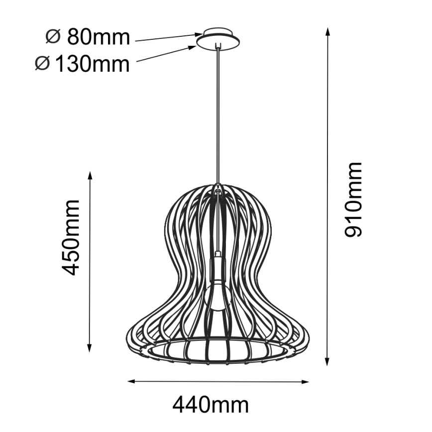 Amplex - Luster na sajli 1xE27/20W/230V, crne boje