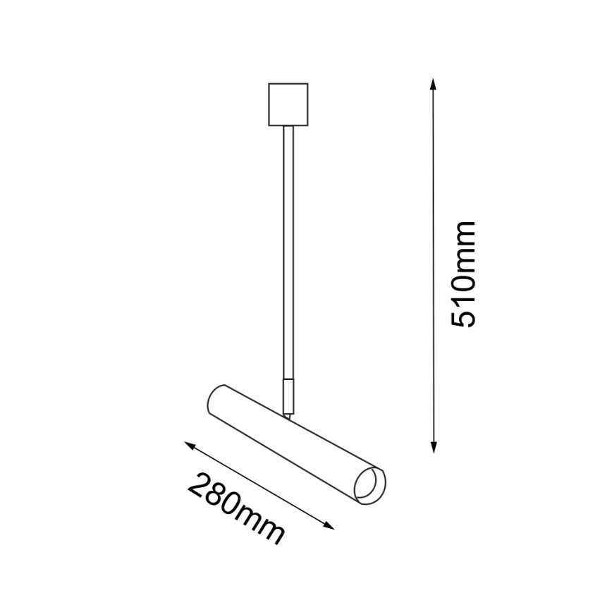 Amplex - Luster na štapu 1xGU10-MR11/15W/230V crna/mesing