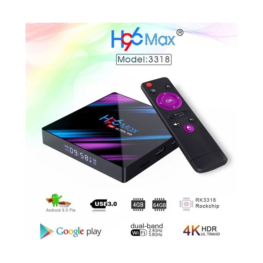 Android Smart TV box sa 4 GB RAM, 4K, Wi‑Fi i daljinskim upravljačem