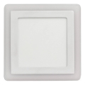 APLED - LED kupatilsko plafonsko svetlo SQUARE DUO LED/4W + LED/12W/230V IP41 3000/4000K 19,5x19,5 cm belo