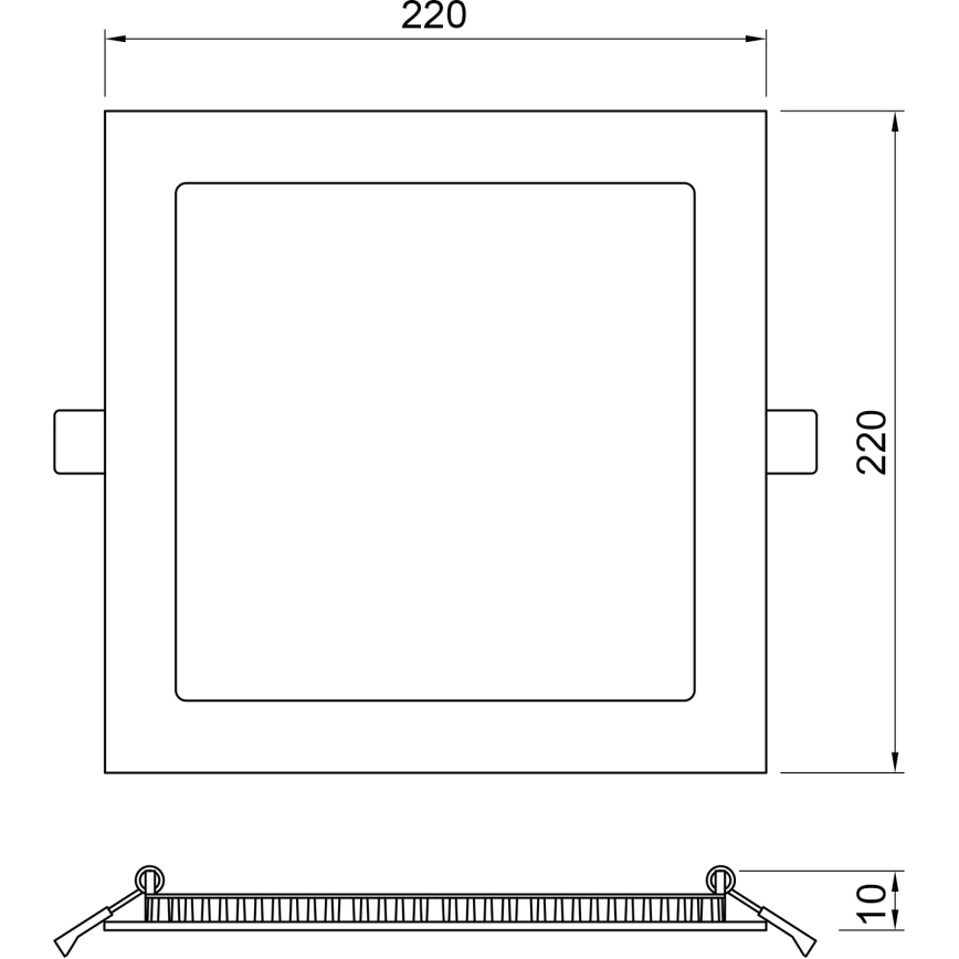 APLED - LED kupatilsko ugradno svetlo SQUARE LED/18W/230V IP41 220x220 mm