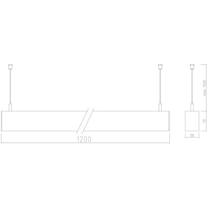 APLED - LED luster na sajli LOOK LED/46W/230V 4000K 120 cm, srebrne boje