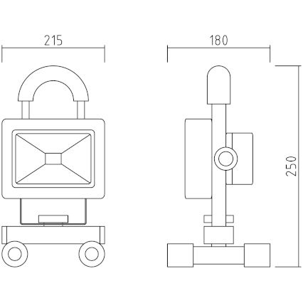 APLED - LED reflektor AKU LED/20W/230V IP65 6000K 2200 mAh