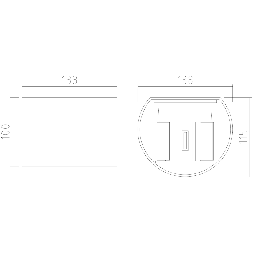 APLED - LED spoljašnje zidno svetlo OVAL 2xLED/3W/230V IP65