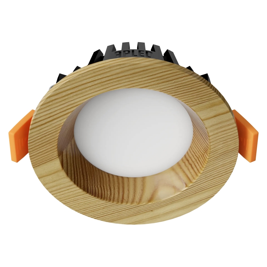APLED - LED ugradno svetlo RONDO WOODLINE LED/3W/230V 3000K, prečnik 9 cm, masiv borovine