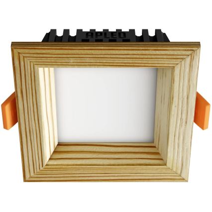 APLED - LED ugradno stropno svetlo SQUARE WOODLINE LED/3W/230V 3000K 9x9 cm masivna borovina