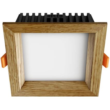 APLED - LED ugradna svetiljka SQUARE WOODLINE LED/6W/230V 3000K 12x12 cm masivni hrast