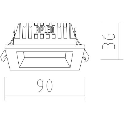 APLED - Ugradno LED svetlo SQUARE WOODLINE LED/6W/230V 3000K 12x12 cm od masivnog bora