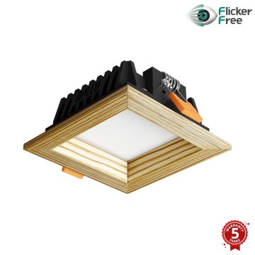 APLED - LED ugradno stropno svetlo SQUARE WOODLINE LED/3W/230V 3000K 9x9 cm masivna borovina