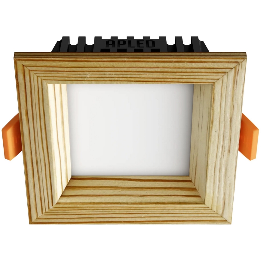 APLED - LED ugradna svetiljka za spušteni plafon SQUARE WOODLINE LED/3W/230V 4000K 9x9 cm masivna borovina
