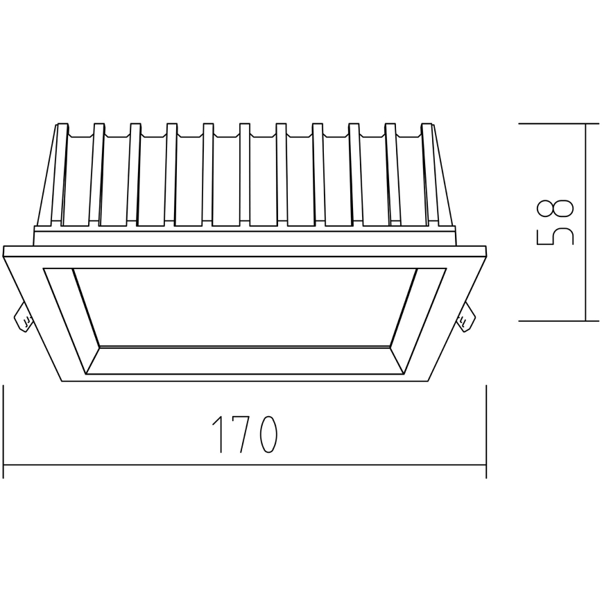 APLED - LED ugradna svetiljka SQUARE WOODLINE LED/12W/230V 4000K 17x17 cm masivni hrast