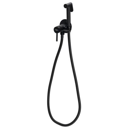 Aqualine - Baterija za bide sa tušem za podžbuknu ugradnju, mat crna