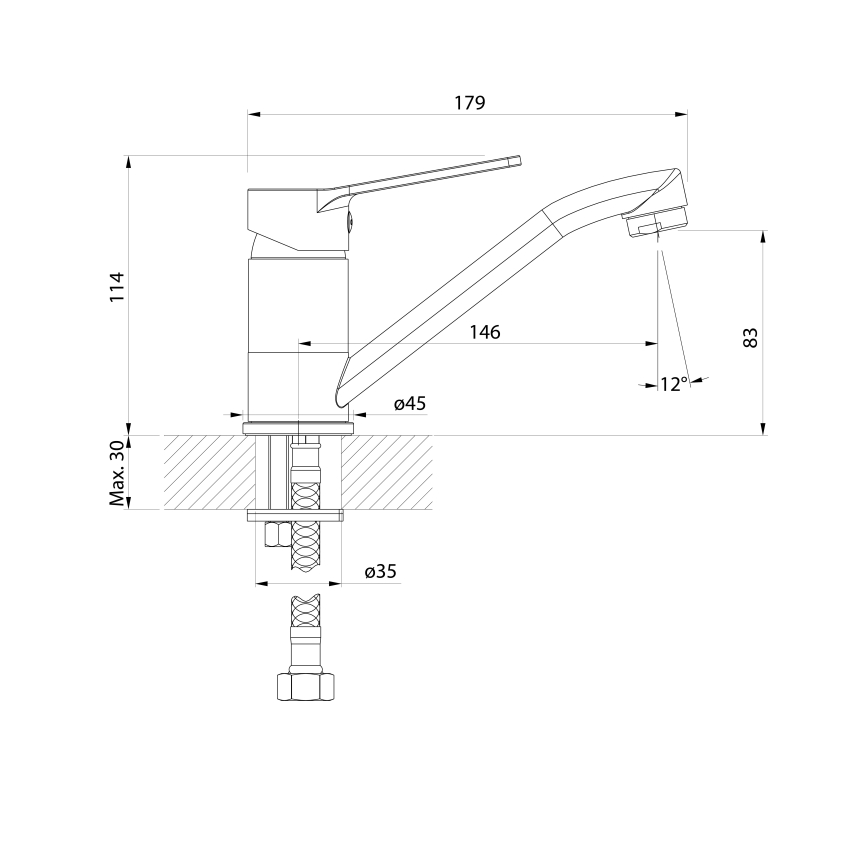 Aqualine - Baterija za umivaonik SINTRA sa okretivim izljevom, sjajni hrom